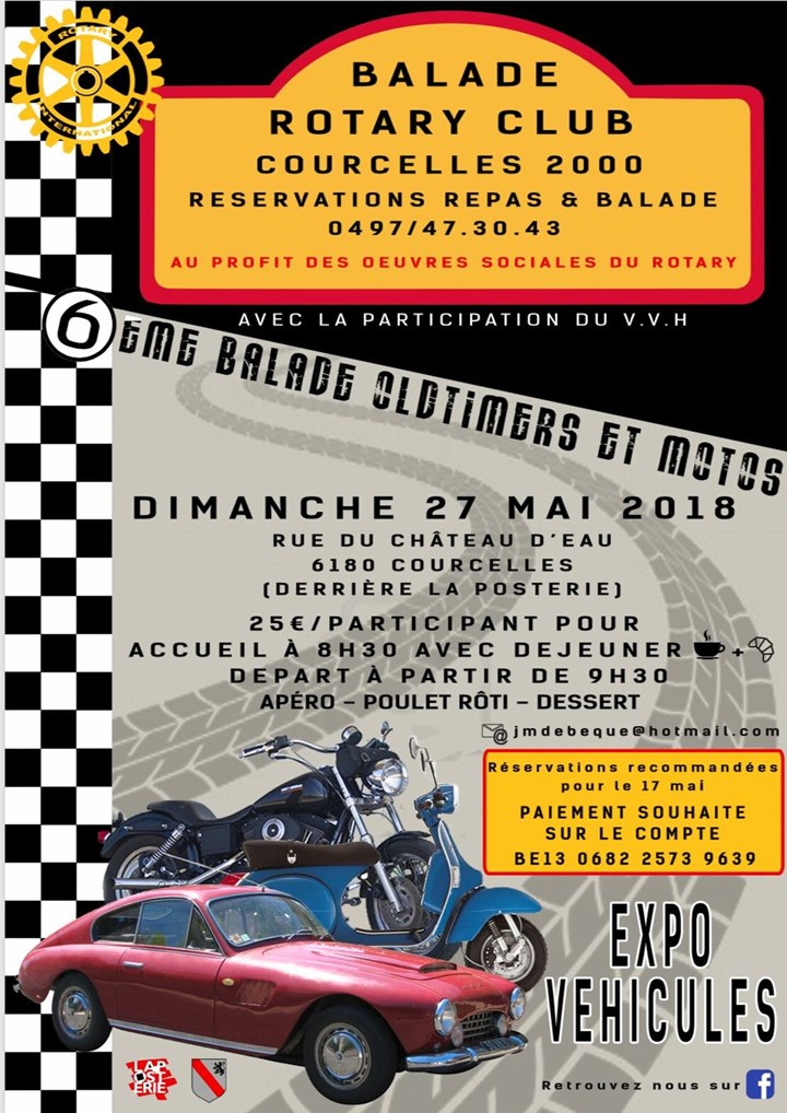 6ème Balade Oldtimers et Motos Rotary Courcelles 2000