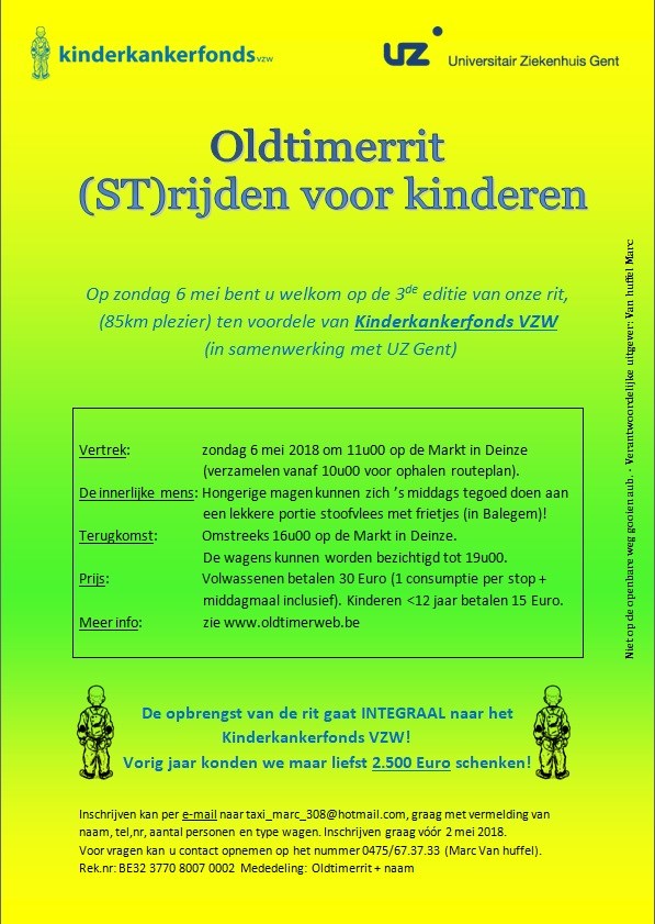 Oldtimerrit (ST) ride for Children - TVv Kinderkankerfonds VZW (Deinze)