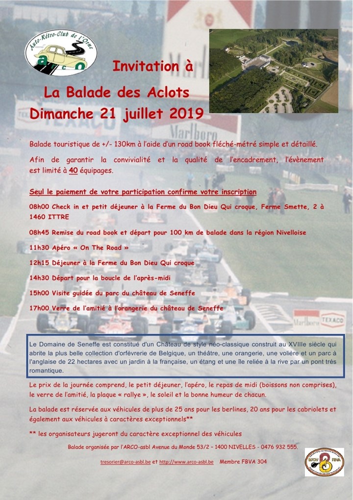 Balades pour voitures anciennes :Balade des Aclots
