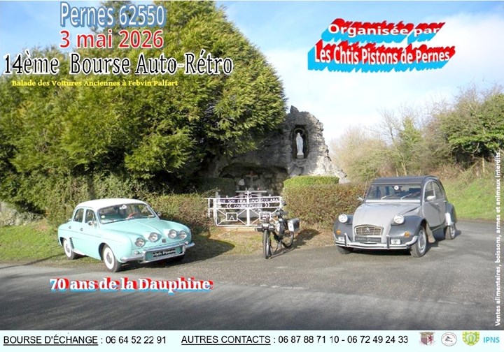 14ème Bourse Auto-Rétro 3 mai 2026 à Pernes (62550)