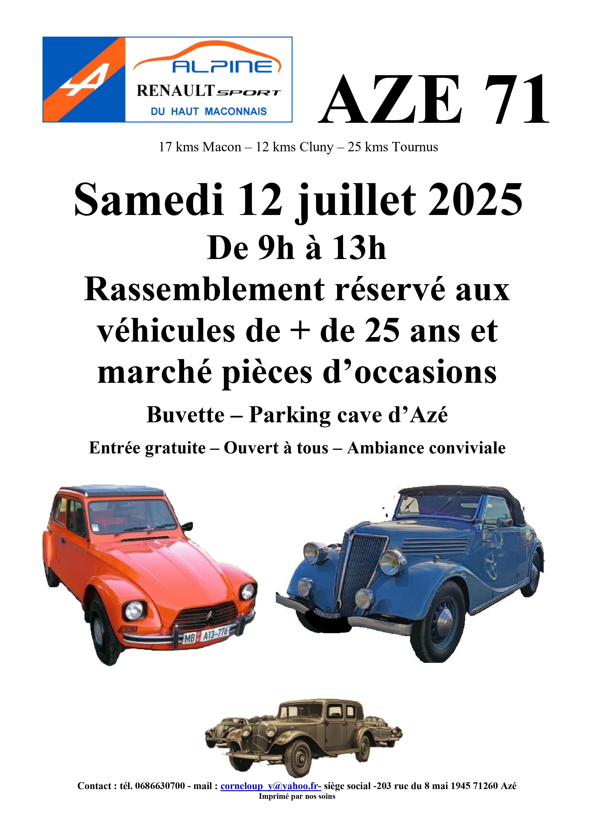 Rassemblement de véhicules de + de 25 ans et marché pièces d'occasions