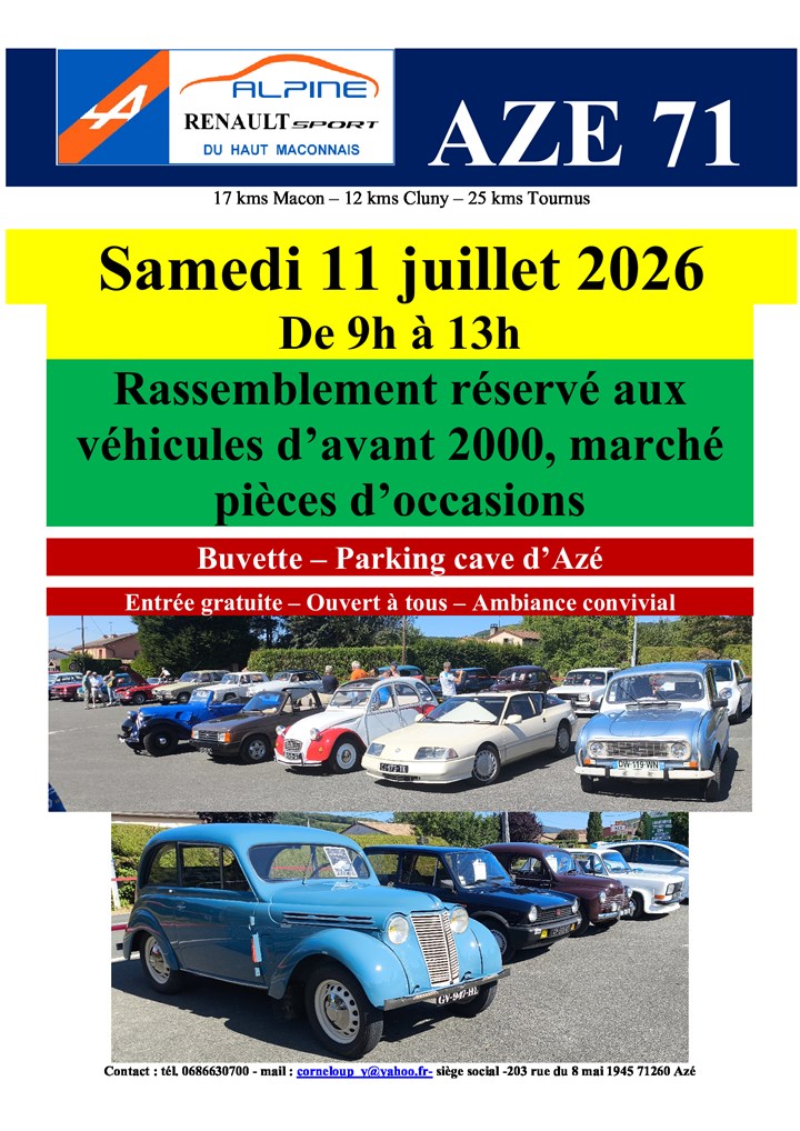 Exposition autos/motos/véhicules historiques, de prestiges de toutes marques d'avant 2026