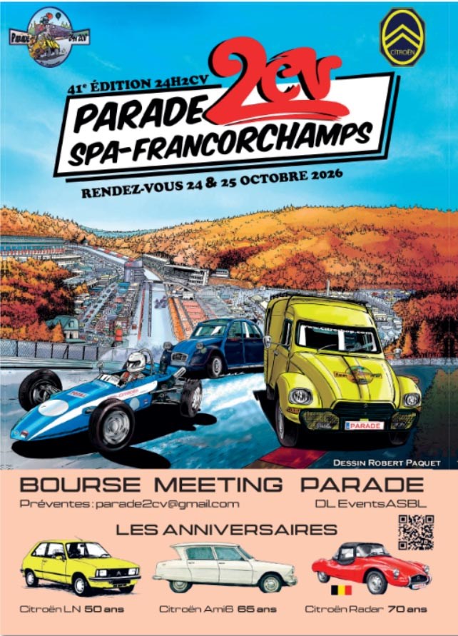 Bourse Meeting Parade 24H2CV Circuit de Spa Francorchamps