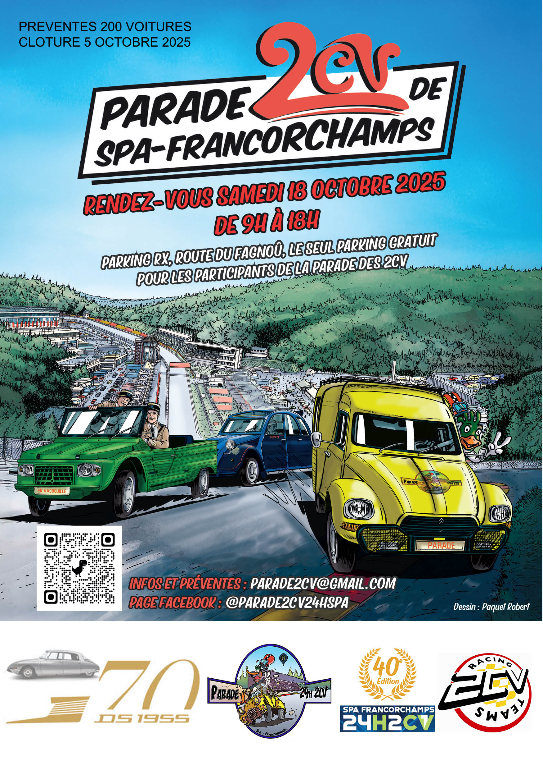 Parade meeting et brocante 24h2cv circuit de Spa Francorchamps