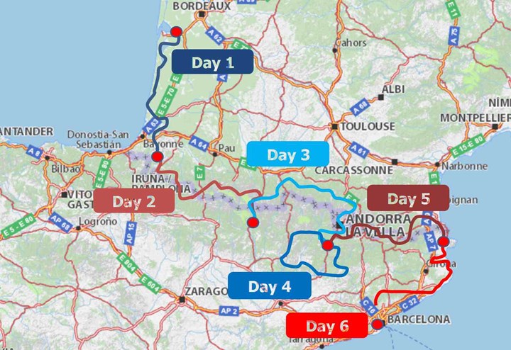 Dwars door de Pyreneeën, van Bordeaux tot Barcelona
