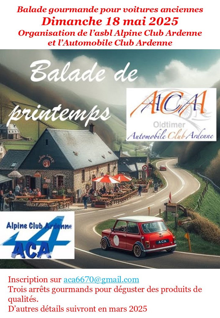 BALADE GOURMANDE POUR VOITURE ANCIENNE