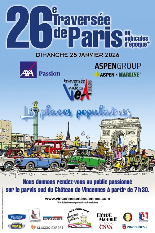 26e Traversée de Paris hivernale en véhicules d'époque