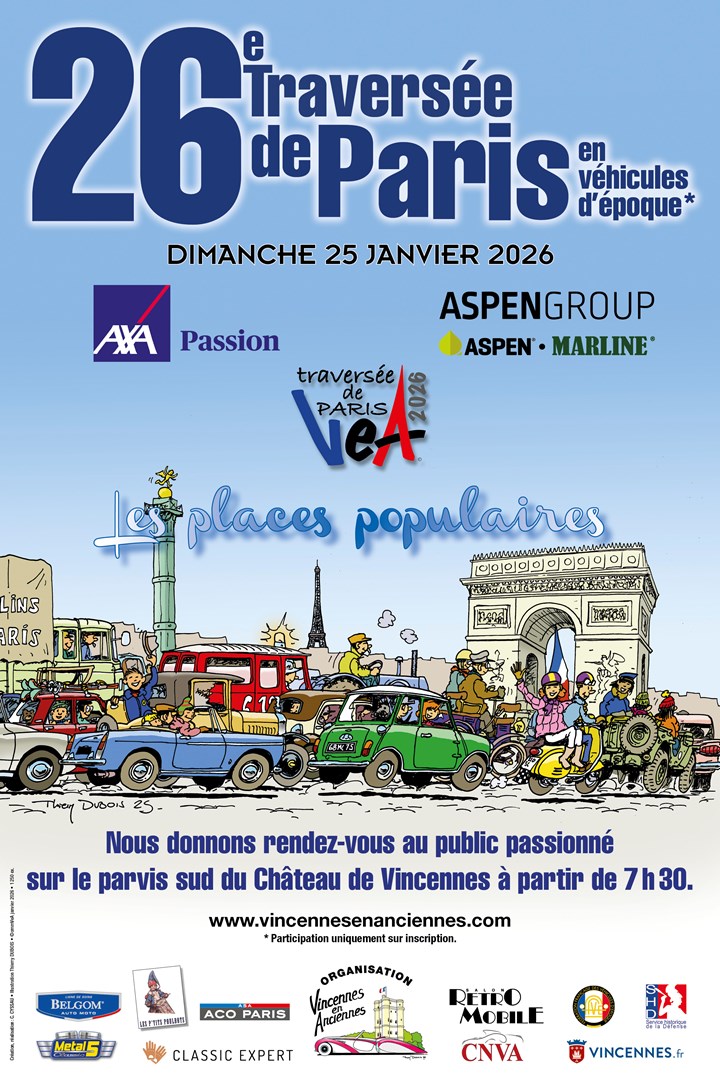 26e Traversée de Paris hivernale en véhicules d'époque