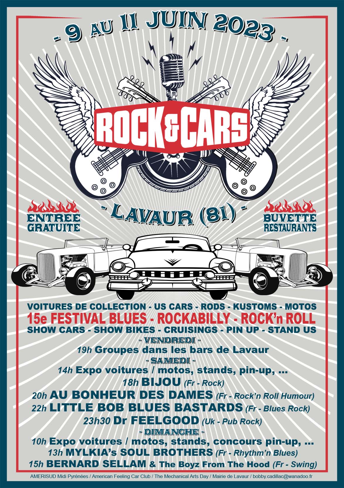 Festival  ROCK’&’CARS à Lavaur (81) du 9 au 11 juin 2023