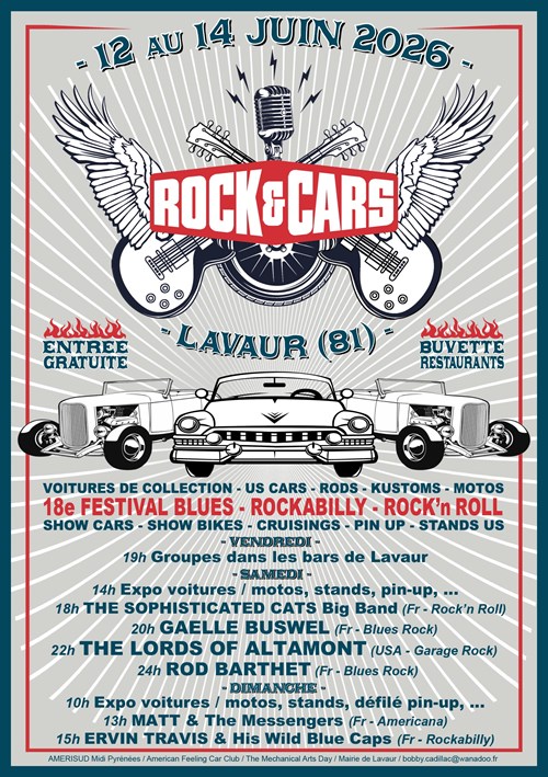 Festival  ROCK’&’CARS à Lavaur (81) du 12 au 14 juin 2026